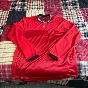Nike Men’s Medium M Vintage Style Red Long Sleeve Shirt Dri-Fit